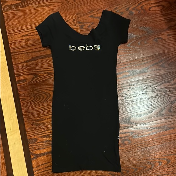 bebe Dresses & Skirts - Bebe Black Dress with Rhinestone Logo